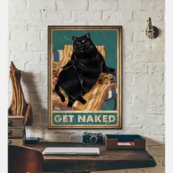 Canvas Gift For Loves Cat Matte Get Naked Gifts Vintage Home Wall Decor Canvas
