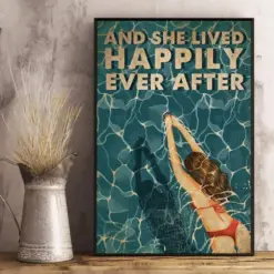 Canvas Prints And She Lived Happily Ever After Gifts Vintage Home Wall Decor Canvas