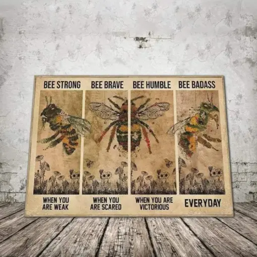 Canvas Prints Bee Be Strong When You Are Weak, Be Brave When You Are Scared Birthday Gift Vintage Home Wall Decor Canvas