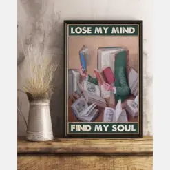 Canvas Prints Book Read Lose Mind Birthday Gift Vintage Home Wall Decor Canvas