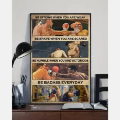 Canvas Prints Boxing - Be Strong - Be Brave - Be Humble Birthday Gift Vintage Home Wall Decor Canvas