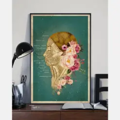 Canvas Prints Flower Woman Birthday Gift Vintage Home Wall Decor Canvas