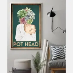 Canvas Prints Garden Head Girl Pot Head Birthday Gifts Vintage Home Wall Decor Canvas