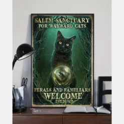 Canvas Prints Gift For Cat Lovers Salem Sanctuary For Wayward Cats Birthday Gift Vintage Home Wall Decor Canvas
