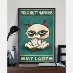 Canvas Prints Gift For Cat Lovers Your Butt Napkins My Lady Birthday Gift Vintage Home Wall Decor Canvas