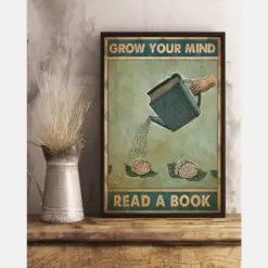 Canvas Prints Grow Mind Book Birthday Gift Vintage Home Wall Decor Canvas