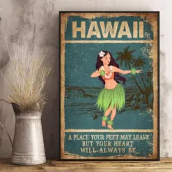 Canvas Prints Hawaii Feet Leave Heart Always Be Gifts Vintage Home Wall Decor Canvas