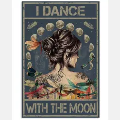 Canvas Prints I Dance With The Moon Birthday Gift Vintage Home Wall Decor Canvas