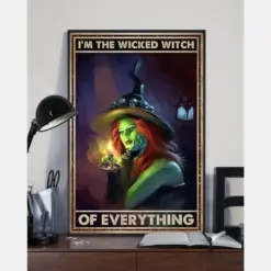 Canvas Prints I'M The Wicked Witch Birthday Gift Vintage Home Wall Decor Canvas