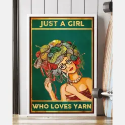 Canvas Prints Just A Girl Who Loves Yarn Birthday Gift Vintage Home Wall Decor Canvas