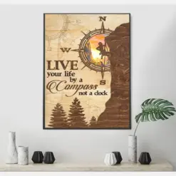 Canvas Prints Live Your Life By A Compass Gifts Vintage Home Wall Decor Canvas