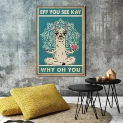 Canvas Prints Llama Eff You See Kay Why Oh You Gift Vintage Home Wall Decor Canvas