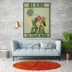 Canvas Prints Mental Be Kind To Your Mind Birthday Gift Vintage Home Wall Decor Canvas