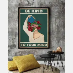 Canvas Prints Mental Be Kind To Your Mind Gifts Vintage Home Wall Decor Canvas