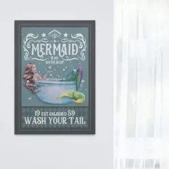 Canvas Prints Mermaid Co Bath Soap Wash Your Tail Birthday Gift Vintage Home Wall Decor Canvas