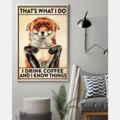 Canvas Prints Morning Fox That'S What I Do Birthday Gifts Vintage Home Wall Decor Canvas