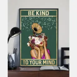 Canvas Prints Music - Be Kind To Your Mind Birthday Gift Vintage Home Wall Decor Canvas