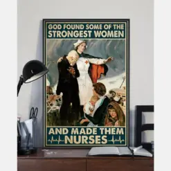 Canvas Prints Nurses God Found Some Of Strongest Women Birthday Gift Vintage Home Wall Decor Canvas