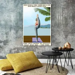 Canvas Prints Once Upon A Time There Was A Girl Who Really Loved Yoga Gift Vintage Home Wall Decor Canvas