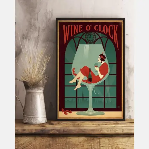 Canvas Prints Red Wine Time Birthday Gift Vintage Home Wall Decor Canvas