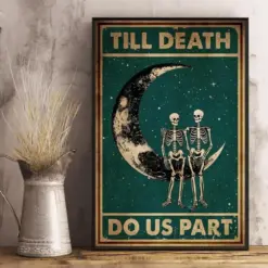 Canvas Prints Skeleton Till Death Do Us Part Gifts Vintage Home Wall Decor Canvas