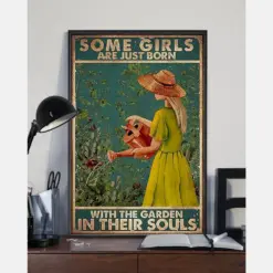 Canvas Prints Some Girls Are Just Born With The Garden In Their Souls Birthday Gift Vintage Home Wall Decor Canvas