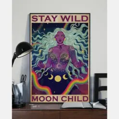 Canvas Prints Stay Wild Moon Child Birthday Gift Vintage Home Wall Decor Canvas