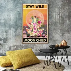 Canvas Prints Stay Wild Moon Child Gift Vintage Home Wall Decor Canvas