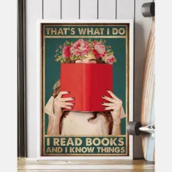 Canvas Prints That'S What I Do I Read Books And I Know Things Birthday Gift Vintage Home Wall Decor Canvas