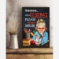 Canvas Prints We'Re Testing Do Not Disturb Teacher Wall Art Gifts Vintage Home Wall Decor Canvas