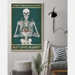 Canvas Prints When You'Re Dead Inside But Love Plants Gifts Vintage Home Wall Decor Canvas