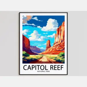 Capitol Reef Travel Poster Capitol Reef Print National Park Art Print Capitol Reef Gift Capitol Reef Wall Art Capitol Reef Artwork