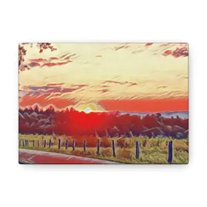 Cares Cove Sunset Gallery Canvas Art – Cabin Wall Art Great Smoky Mountains National Park Watercolor Landscape Artwork