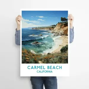 Carmel Beach Travel Print Wall Art Carmel Beach Wall Hanging Home Decor Carmel Beach Gift Art Lovers California Art Poster