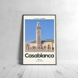 Casablanca Poster – Oil Painting Technique | African Wall Art | & Printed Travel Prints | Animalistic Home Decor