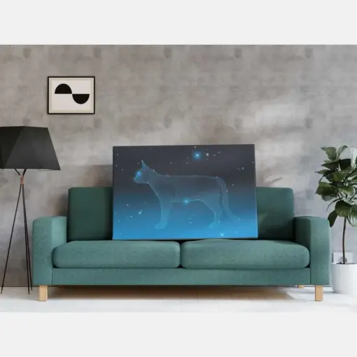 Cat Constellation Canvas Wall Art Space Art Scif Art Animal Art Canvas Art Print