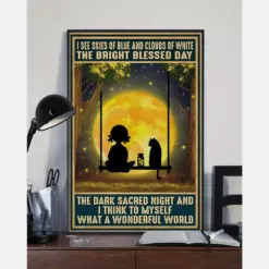 Cat Girl Moon Canvas Prints I See Skies Of Blue And Clouds Of White Vintage Wall Art Gifts Vintage Home Wall Decor Canvas