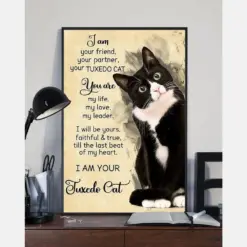 Cat Lover I Am Your Friend Your Partner Your Tuxedo Cat Poster, Retro Style, Funny Kitty, Wall Decor Poster No Frame