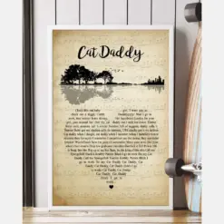 Cats Daddy Song Lyrics Guitar Heart Vintage Portrait