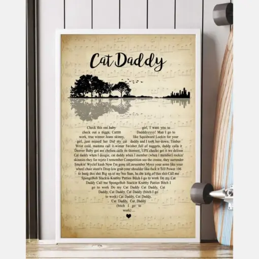 Cats Daddy Song Lyrics Guitar Heart Vintage Portrait