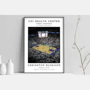 Center Omaha Stadium Canvas Poster | Center Omaha Stadium Print | Basketball Stadium Canvas | Print Poster | Black White Stadium