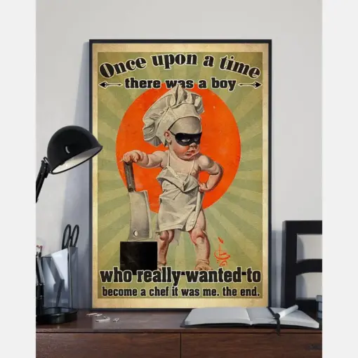 Chef Poster Once Upon A Time There Was A Boy Vintage Room Home Decor Wall Art Gifts Idea