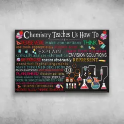 Chemistry Teaches Us How To Persevere Make Connections Think Chemistry Teacher Poster, Canvas