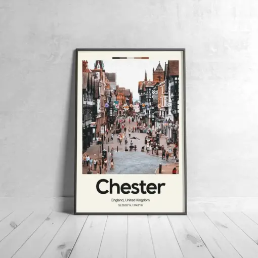 Chester Poster - Oil Painting Technique | United Kingdom Wall Art | & Printed Travel Prints | Animalistic Home Decor