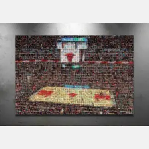 Chicago Bulls Basketball Mosaic Wall Art Print Of United Center Of Player Card Images Great Christmas Gift And Decor