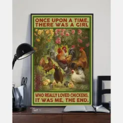 Chicken Loves Canvas Prints Once Upon A Time There Was A Girl Vintage Wall Art Gifts Vintage Home Wall Decor Canvas