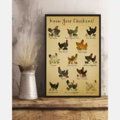 Chickens Breed Canvas Prints Know Your Chickens Farm Vintage Wall Art Gifts Vintage Home Wall Decor Canvas