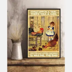 Chickens Loves Canvas Prints Once Upon A Time There Was A Girl Vintage Wall Art Gifts Vintage Home Wall Decor Canvas