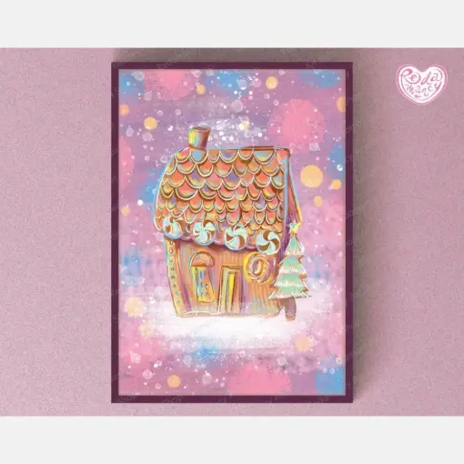Christmas Candy House Wall Art Christmas Page Christmas Decor Christmas Posters Christmas Drinkable Art Download