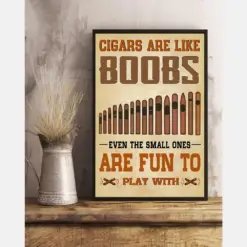 Cigars Are Like Boobs And Fun To Play With Canvas Prints Vintage Wall Art Gifts Vintage Home Wall Decor Canvas